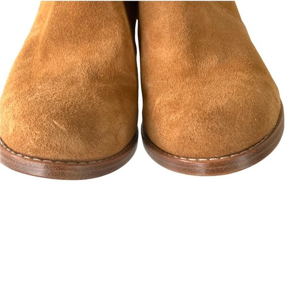 JOIE Tan Ankle Bootie 10 Western Side Zip High Heel Boot Suede Sexy Soft Brown - Picture 4 of 8